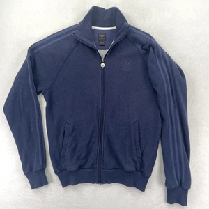Adidas Originals Jacket Sweater Men Medium Navy 3-Stripes Trefoil Track Zip 2007 - Picture 1 of 17