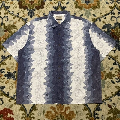 VTG Mens High Sierra Hawaiian Button Shirt Sz XL Blue White Hibiscus Floral AOP - Image 1 of 4