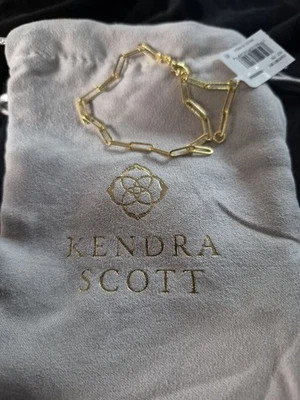 NEW Kendra Scott Courtney Paperclip Bracelet 14K Yellow Gold over Brass 6.5 - 8" - Image 1 of 4