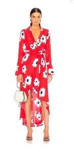 Equipment Femme Gowin silk wrap Dress In Blood Moon XS $471 - Picture 1 of 8