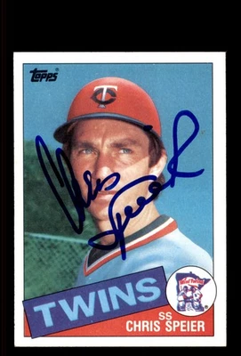 Signed Baseball Card Auto Chris Speier 1985 Topps #577 Minnesota Twins - Image 1 of 2