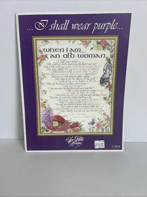 Sue Hillis Designs I Shall Wear Purple Counted Cross Stitch Pattern Red Hat - Image 1 of 2