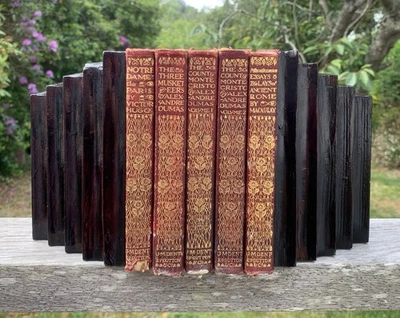 Pair Of Vintage Hand Made Bookends Wooden Books Geometric Step Art Deco Design - Image 1 of 4