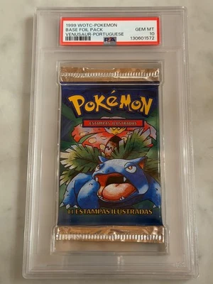 1999 Pokemon Base Set Booster Pack Portuguese Venusaur PSA 10 GEM MINT - Image 1 of 2