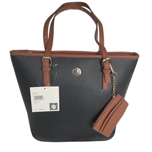 BRAND NEW”Anne Klein Angie Tote Handbag, Black/ Saddle brown Gold Handbag Purse - Picture 1 of 7