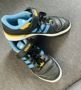 Adidas Forum Low Men's Shoes Size 9.5 Black-Pulse Blue Gold FZ5890 Pristine - Picture 1 of 6