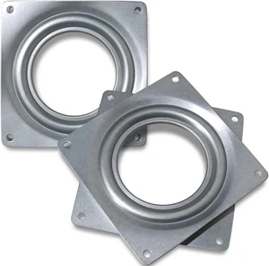 2 Pezzi Cuscinetti Giradischi 4" Pollici Lazy Susan Hardware Cuscinetto Rotante Quadrato - Foto 1 di 7