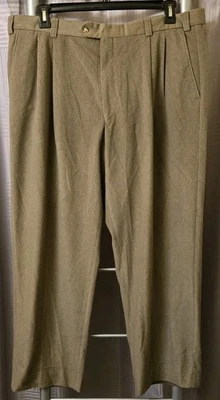 Pantalones de vestir Bachrach para hombre 100 % poliéster microfibra 40X29 marrón plisado Foto 1 de 4