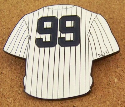 Little League NJ-1 pin NY Yankees pinstripe jersey 99 Aaron Judge damaged c46961 - Image 1 of 4