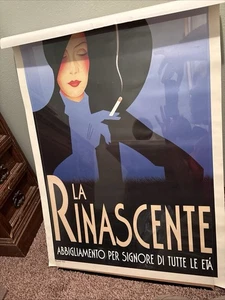 Vintage La Rinascente 1924 Italienische Mode Poster Reproduktion Art Deco Stil - Bild 1 von 2