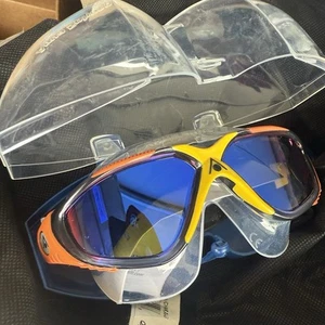 Aqua Sphere Vista Blue Mirror Goggles - Dark Gray / Orange, **NEW** - Picture 1 of 3