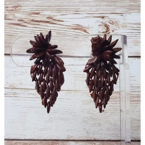 Vintage Ohrringe zum Anschrauben - ausgefallen braun - Bild 1 von 6