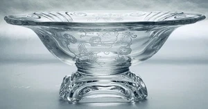 FOSTORIA *MORNING GLORY ETCH 315 * 6“ LOW COMPORT * CRYSTAL * 2470 * - Picture 1 of 5