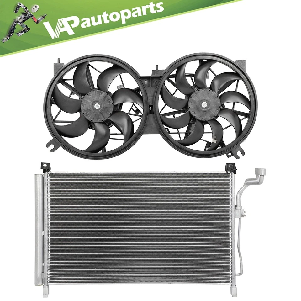 A/C Condenser and Radiator Condenser Cooling Fan Kit For 2015-2019 Nissan Murano Foto 1 de 4