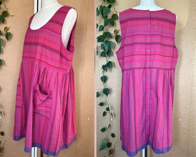 Gudrun Sjoden Shift Dress Size XL Knee Length Striped Organic Cotton 60s Retro - Image 1 of 4