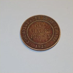 1929 Australian Half Penny KGV - Picture 1 of 2