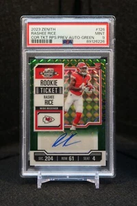 2023 Contenders Optic Rookie Ticket Green #126 Rashee Rice 8/23 PSA 9 SSP - Picture 1 of 4