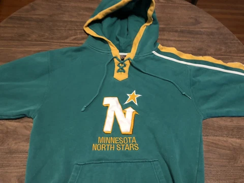 Minnesota North Stars Old Time Hockey Retro Small Green Hoodie Sweatshirt Cover