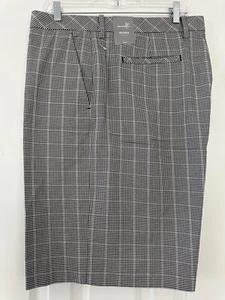 Ashworth Ez-Tech Gray Black Check Flat Front Golf Shorts, Size 42 - Picture 1 of 3
