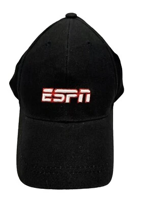 ESPN Black Dad Hat Rookie Camp Bristol CT Logo Adjustable Cap Cotton Canvas Vtg - Image 1 of 4