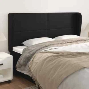 NNEVL Headboard with Ears Black 163x23x118/128 cm Faux Leather - Picture 1 of 9