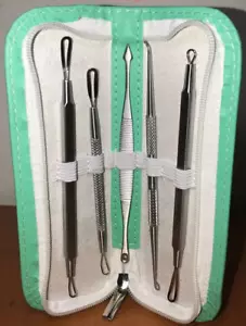 Wleec Beauty 5 Pieces Professional Blackhead & Blemish Remover Kit with Case - Picture 1 of 5