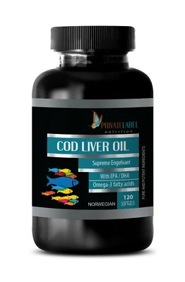 Brain booster - NORWEGIAN COD LIVER OIL - eye health pill 120 Softgels 1 Bottle - Image 1 of 4