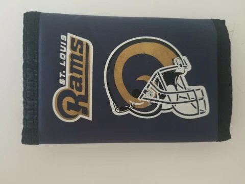 NEW St. Louis Rams NFL Navy Blue Trifold Canvas Wallet Cover