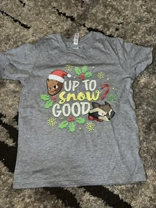 groot and rocket holiday tshirt for kids  Large 14/16 - Picture 1 of 3