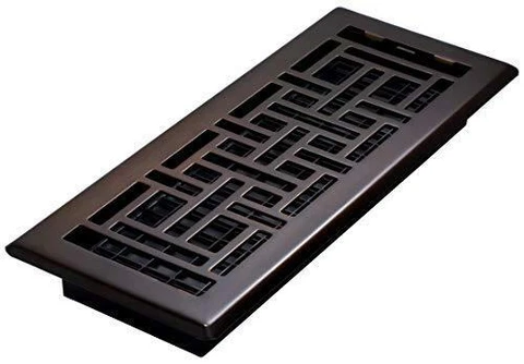 Decor Grates AJH412-RB Oriental Floor Register, 4x12 Inches, Rubbed Bronze Cover