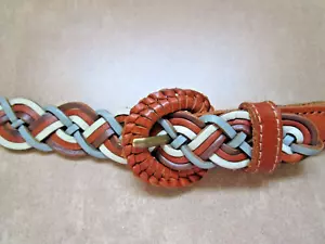 Women's LIVE LOVE LOFT Leather Weave Belt Multi Color Woven Design One Size - Picture 1 of 7