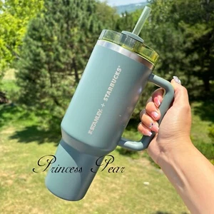 Stanley x Starbucks Thailand Ash Green 40oz Tumbler US Seller - Picture 1 of 7
