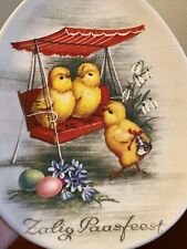 DUTCH HAPPY EASTER “FALIG PAASFEEST” CHICKS ON SWING EASTER GRACES FINE CHINA