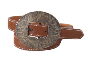NWOT Authentic RALPH LAUREN ITALY Brown CALF HAIR Leather SKINNY Belt M - Picture 1 of 4
