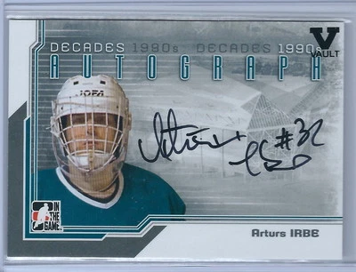 2015-2016 ITG Final Vault 11-12 Decades 1990s Series Arturs Irbe Autograph Card - Image 1 of 2