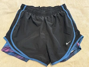 Nike Dri-Fit Light Black Lined Elastic Waist Active Running Shorts Womens Medium - Picture 1 of 7
