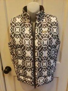 Cruel Girl Full Zip Puffer Reversible Vest Size Small Brown Cream - Picture 1 of 11