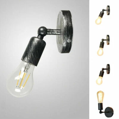 Retro Vintage Wustic Sconce Lamp Wall Loft Light Fixture E27 Socket Home Decor  - Image 1 of 4