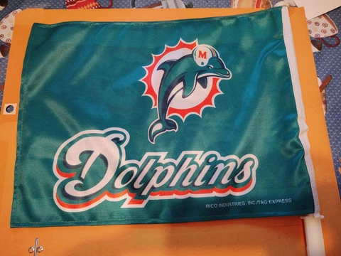 Miami Dolphins 2-SIDED CAR FLAG - NEW Cover