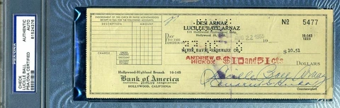 Lucille Ball Signed RARE 1955 Check - Authentic, I LOVE LUCY, PSA/DNA Cover