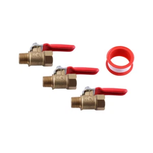 Interruptor de apagado de válvula de bola de latón de 1/4" macho y hembra NPT rosca montaje de tubería X3 - Imagen 1 de 12