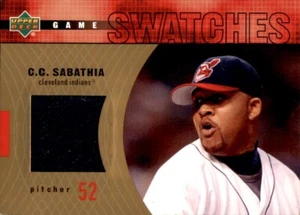 C.C. Muestras de juego de cubierta superior Sabathia 2003 tarjeta HJ-CC Cleveland Indians - Imagen 1 de 2