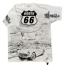 Vintage Single Stitch ROUTE 66 All Over Print T-Shirt Mens Sz XXL Made in USA