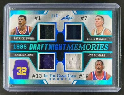 2024 Leaf In The Game Used Ewing Mullin Malone Dumars Draft Night Jersey #1/3 - Image 1 of 2