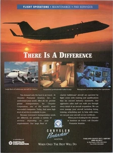Chrysler Pentastar Aviation Print Ad 1998 Gulfstream Charter Services - Picture 1 of 1