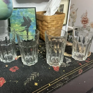 IKEA Pokal 9 Panel Drinking Clear Glass 14 oz. Glasses Set Of 4 - Picture 1 of 4