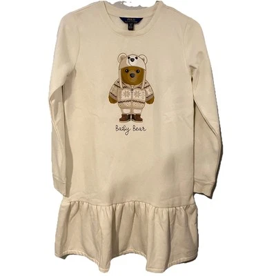 Vestido polar Polo Ralph Lauren para niña marfil bebé oso talla XL/TG 16 Foto 1 de 4