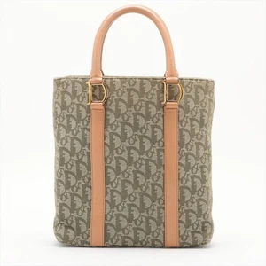 PRE-AMADO Christian Dior Trotter Bolso de Mano de Lona y Cuero Caqui - Imagen 1 de 13