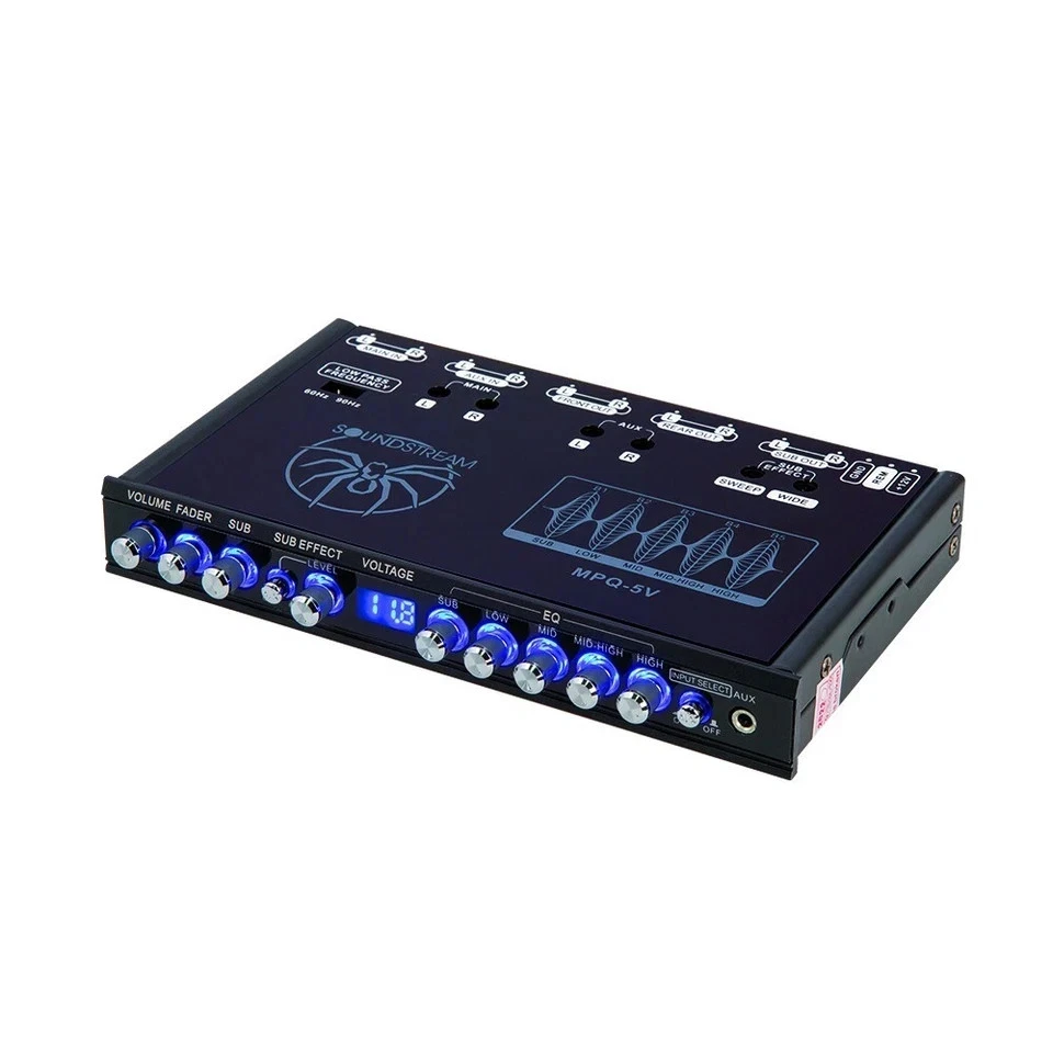 Soundstream MPQ-5V - 5-Band Car Parametric Equalizer w/ Voltage Level Indicator - Image 1 of 4