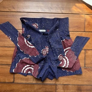 Ulla Johnson Damen Reißverschluss Fly Gürtel Abstrakt Short Blau/Weinrot Größe 0 - Bild 1 von 10